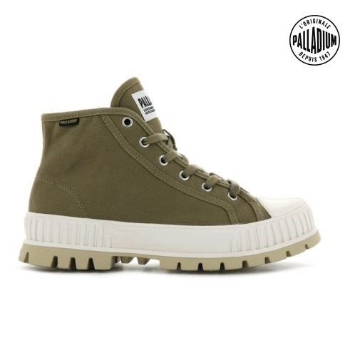 Baskets Palladium Pallashock Mid OG High Tops Femme Vert Olive | FR EBP971H